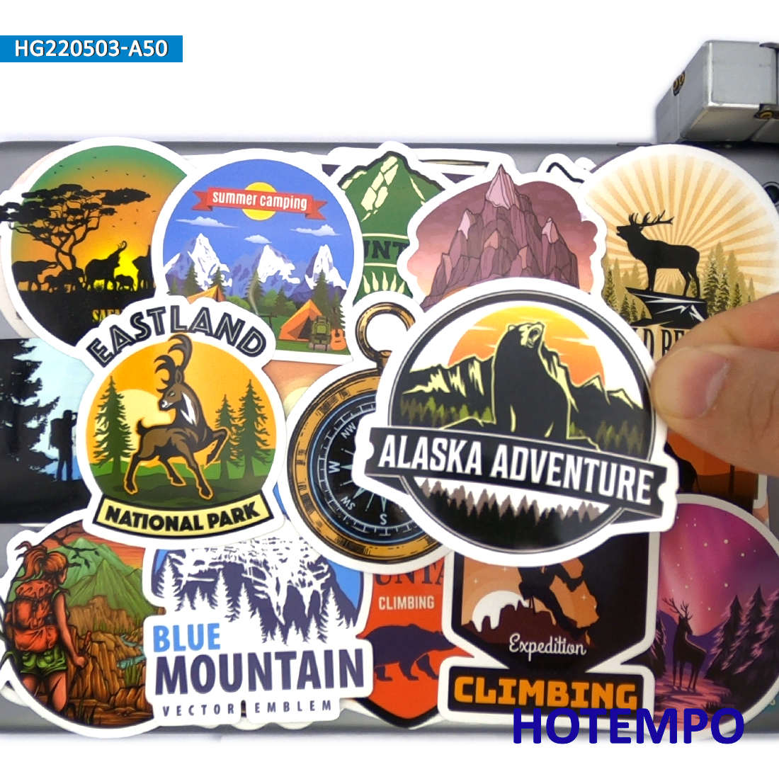 Outdoor Adventure World - World Travel Stickers Set, Climbing Camping