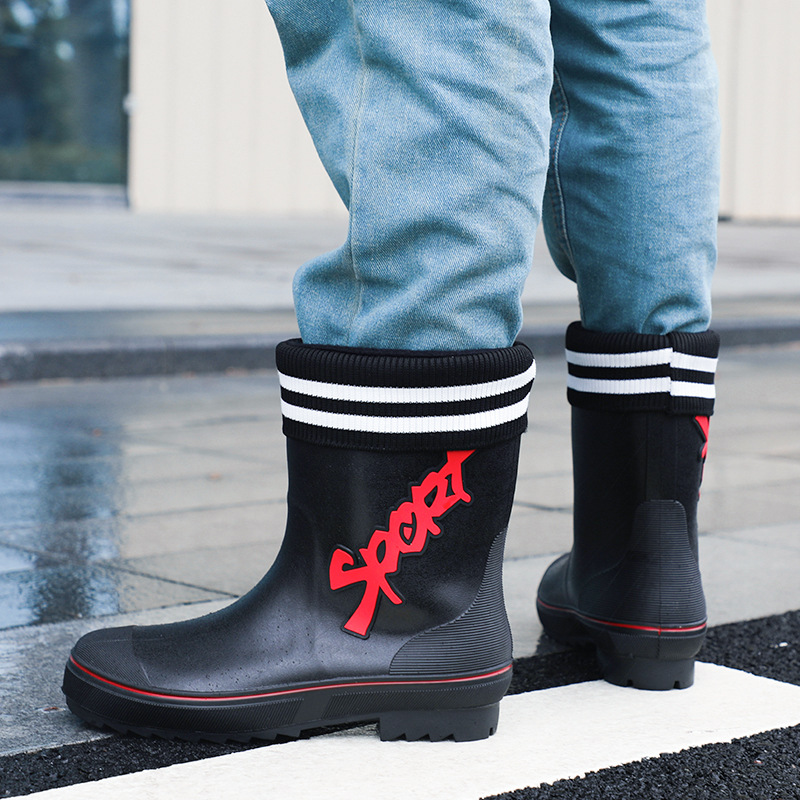 Mid-calf Rain Boots Men Slip-O - Outdoor Adventure Shoes 评论和价格
