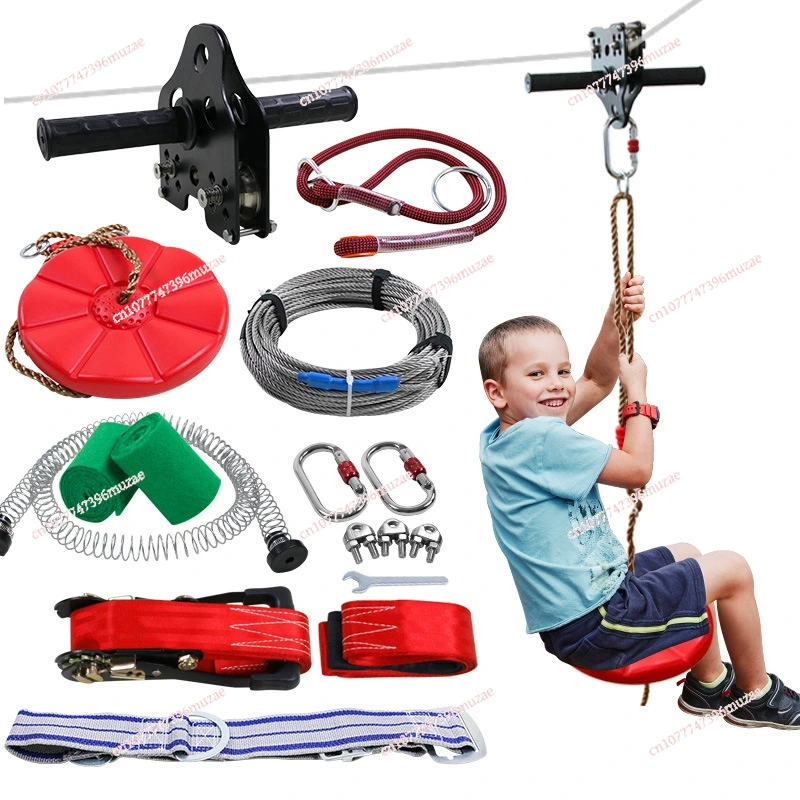 Kids Zipline Kit Steel Cable H - Outdoor Adventure Ziplines & Waterfall 评论和价格