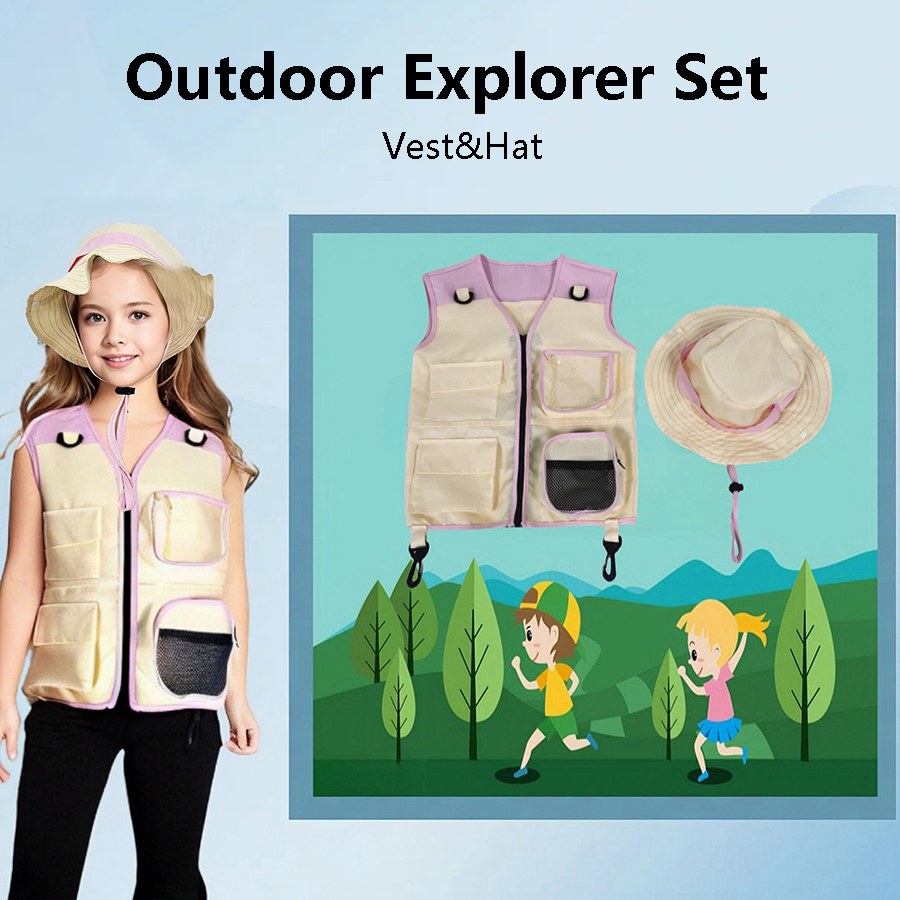 Children Explorer Vest Hat Sui - Outdoor Adventure Activities For Kids 评论和价格