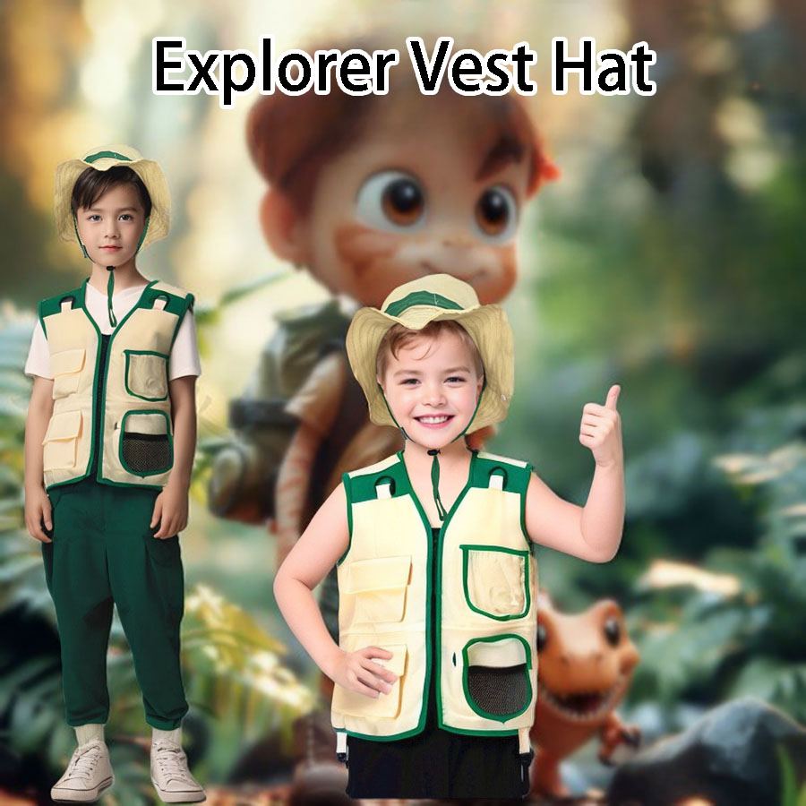 Kids Camping Explorer Vest Hat - Outdoor Adventure Activities For Kids 评论和价格