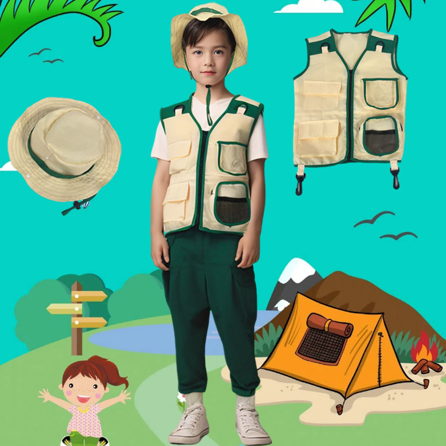 Kids Camping Explorer Vest Hat - Outdoor Adventure Activities For Kids 评论和价格